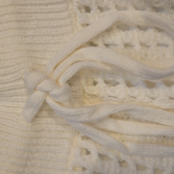 New Fifteen Twenty Los Angeles Gianna Cream Wide Leg Crochet Pants - Picture 5 of 16